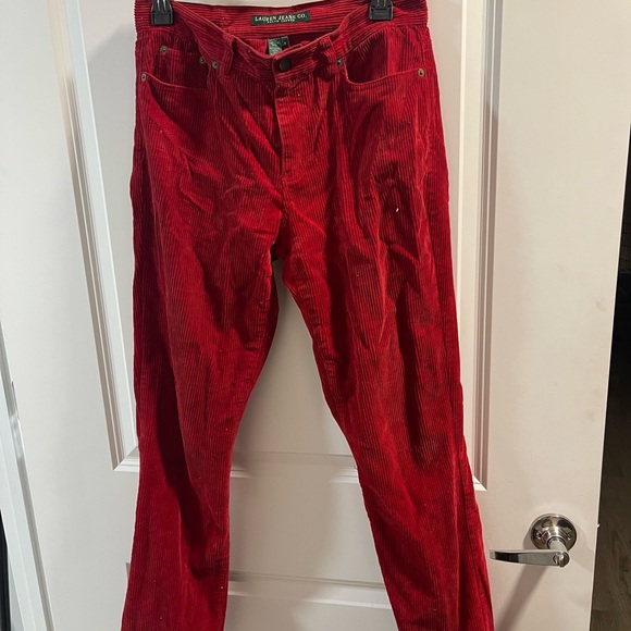 Ralph Lauren Vintage Men's Red Corduroy Pants Have Some Black Spots